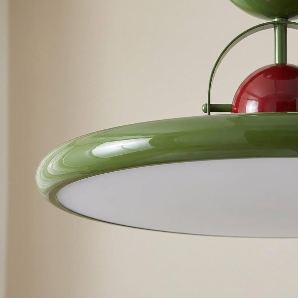 Green LED Ceiling Light With Acrylic And Metal, Retro Design, Dimmable | Temsk