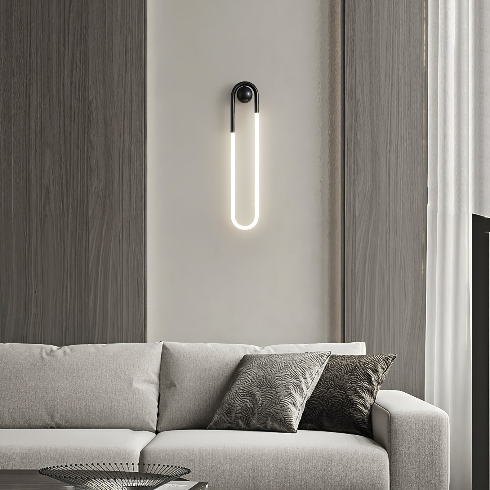 Moderne LED-Wandlampe mit Messing und schwarzem minimalistischen Design | Temsk