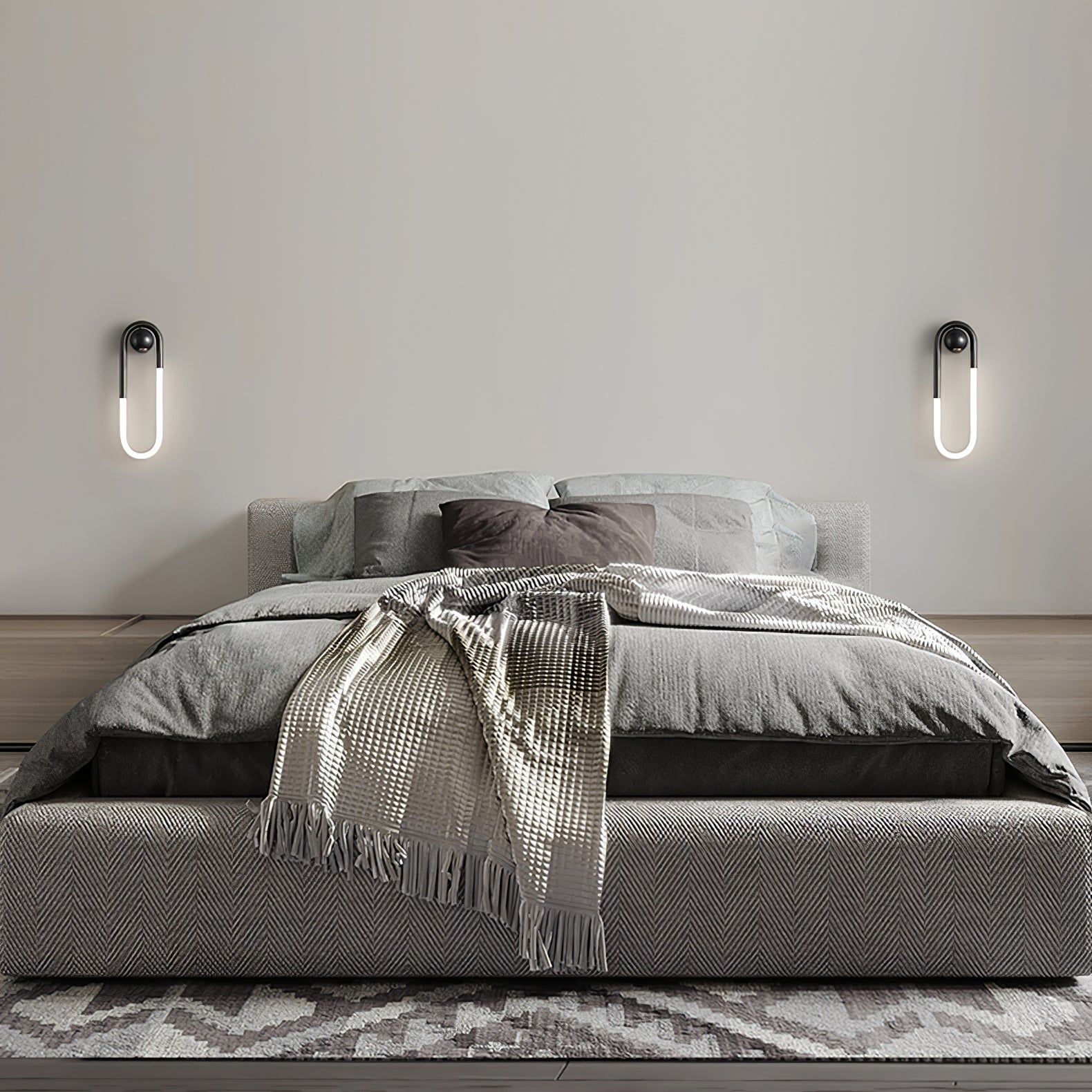 Moderne LED-Wandlampe mit Messing und schwarzem minimalistischen Design | Temsk
