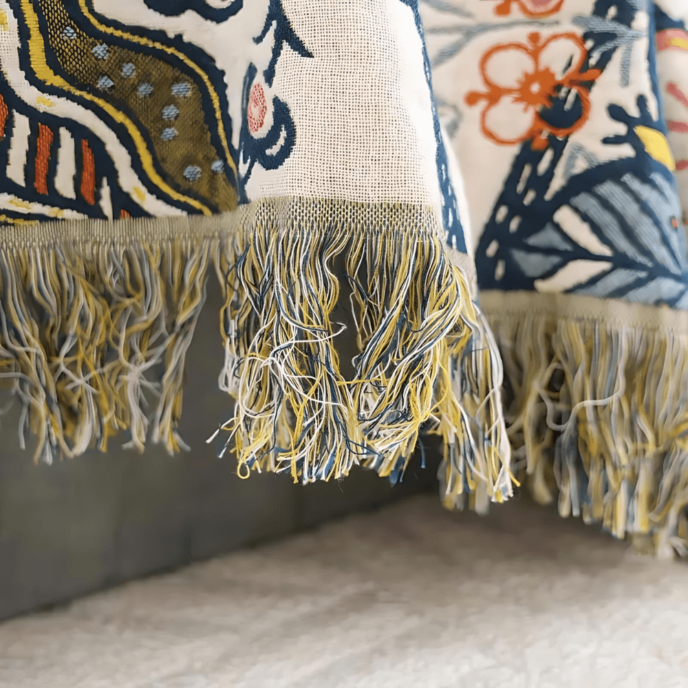 Verdant Cotton Blanket - Rustic Floral Pattern With Reversible Design | Temsk