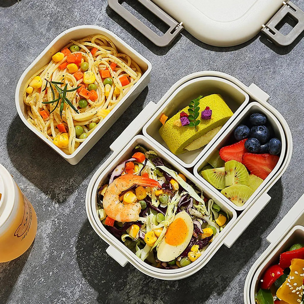 Tragbare FreshMate Bento-Box mit drei Fächern, auslaufsicher | Temsk