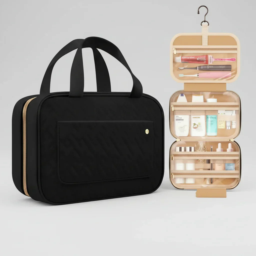 Makeup Bag With Hanging Organizer For Travel And Skincare | Temsk