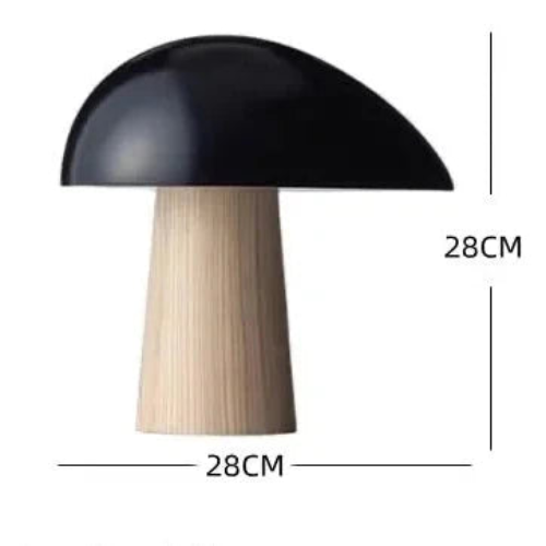 Nova Mushroom Table Lamp With Warm Wood Grain Finish | Temsk