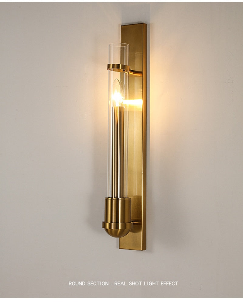 Luminor moderne LED-Wandlampe im amerikanischen Stil in goldenem Licht | Snurv | Temsk