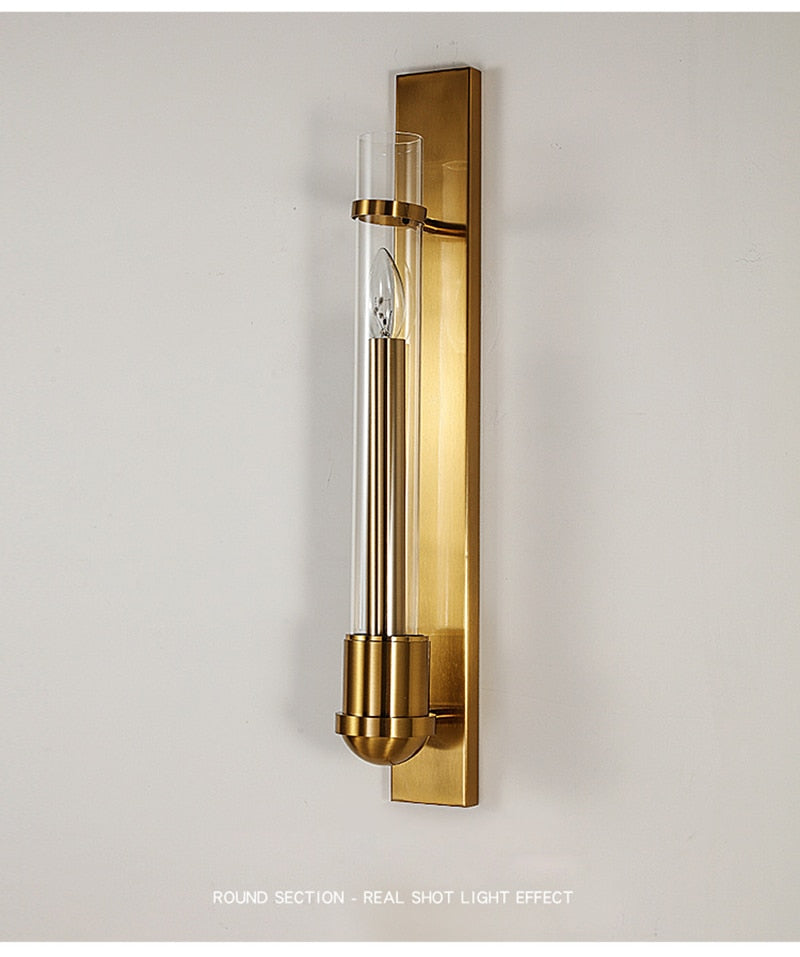 Luminor moderne LED-Wandlampe im amerikanischen Stil in goldenem Licht | Snurv | Temsk