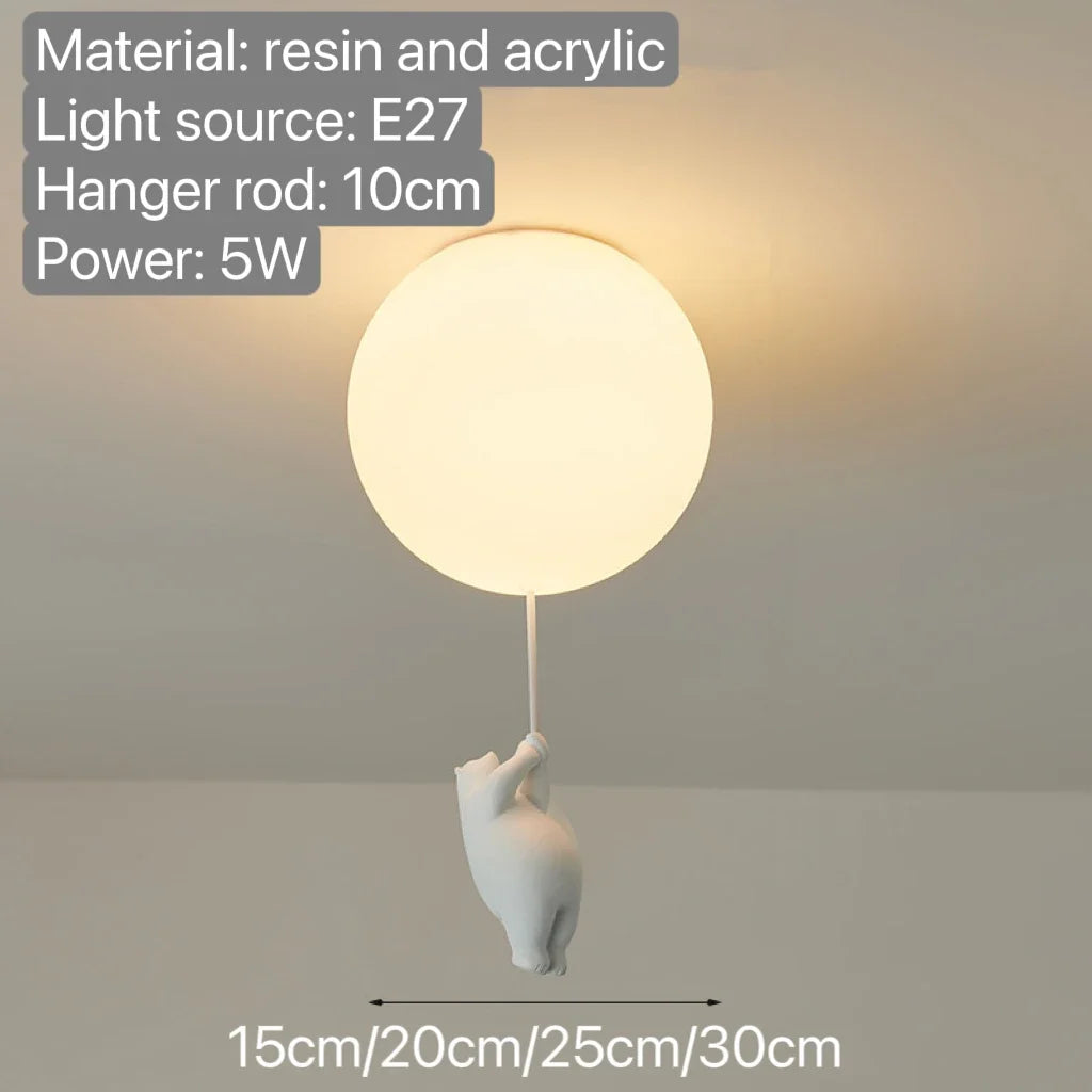 Whimsical Balloon Bear Chandelier for Kids Playroom and Nursery | Temsk
