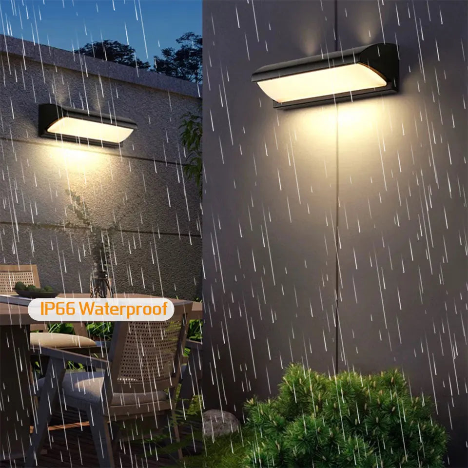 Außen-LED-Wandleuchte mit Bewegungssensor, wasserdichte Gartenlampe | Temsk