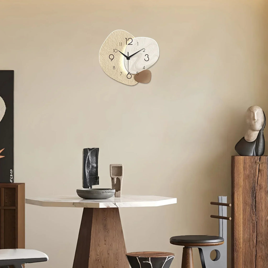 TempoStone Wanduhr mit geräuschlosem Quarzuhrwerk für moderne Räume | Temsk