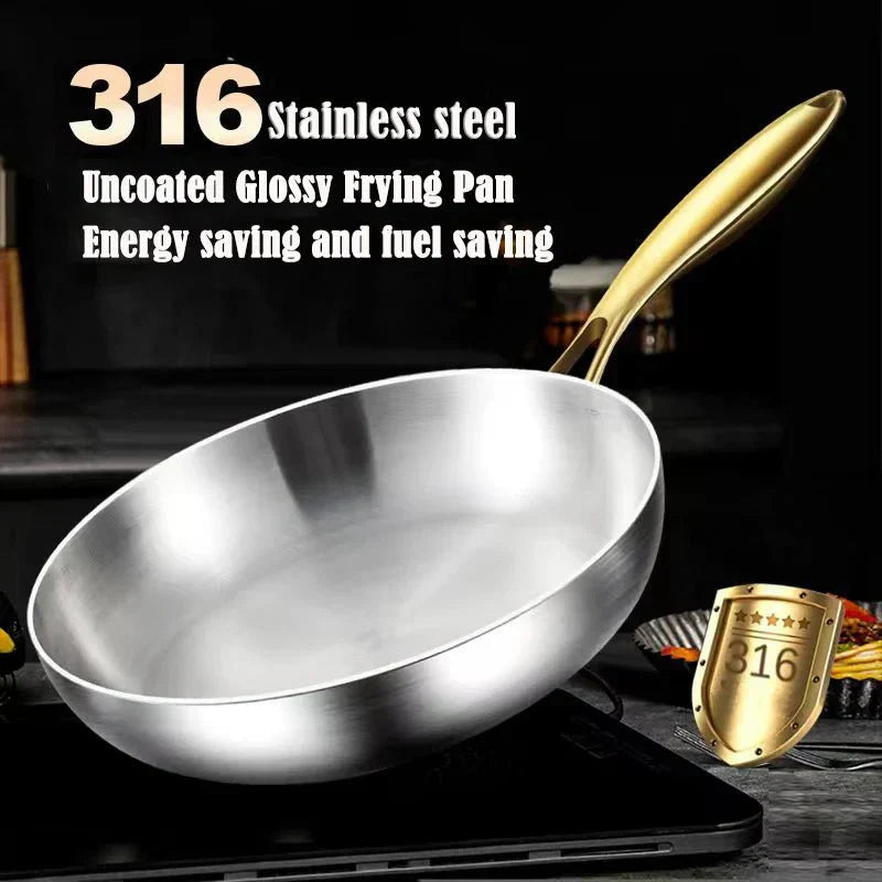 NovaForge 316 Stainless Frying Pan With 7-Layer Design, 2 Mm Wall, Induction Ready | Temsk