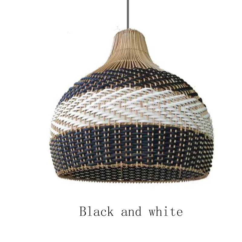 NaturaWeave Pendant Light Rattan Handwoven With Herringbone Pattern | Temsk