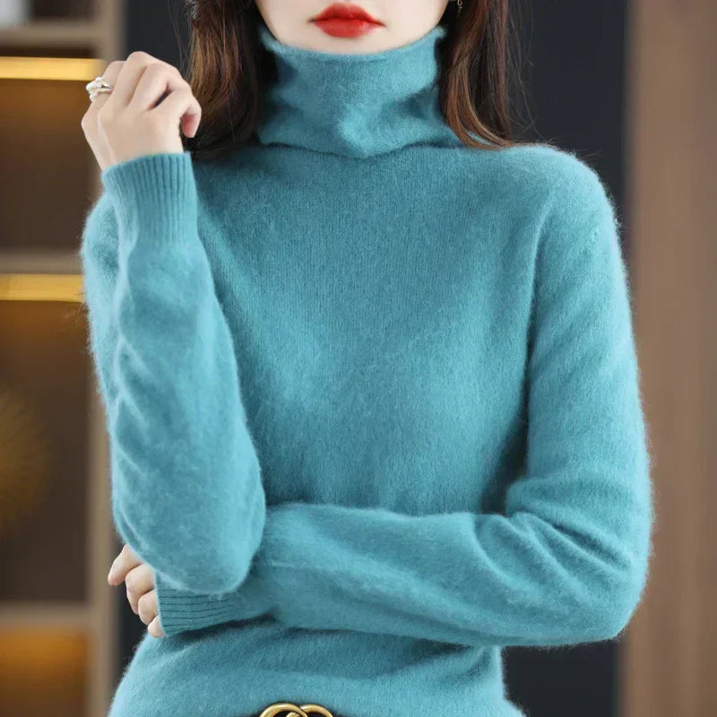 Astra Cashmere High-Neck Knit Sweater Japanese Style | Temsk