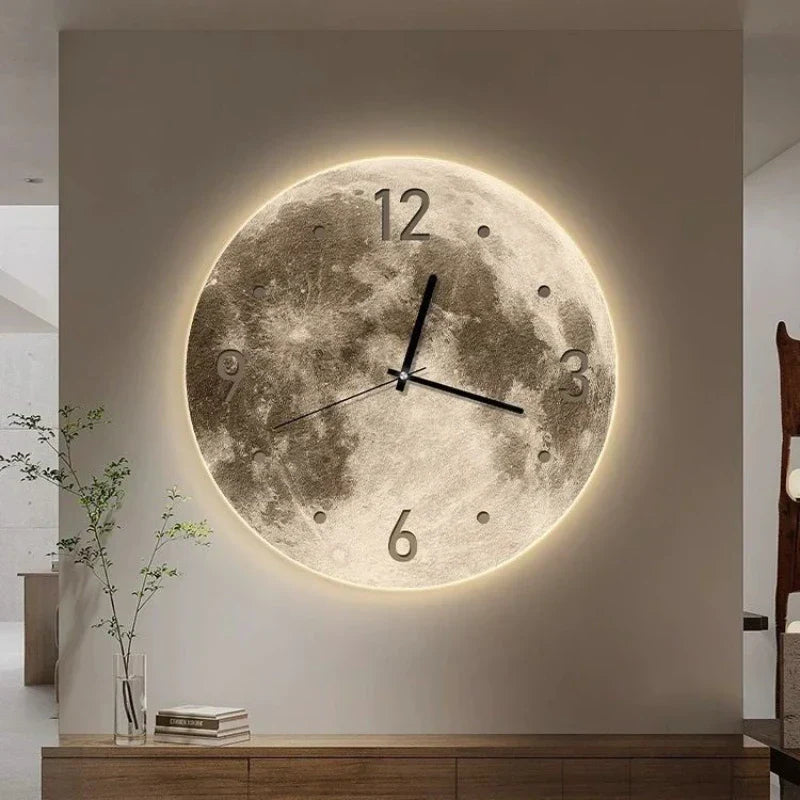 Lunar LED-Wanduhr mit dezentem Mondschein auf dem Display | Temsk