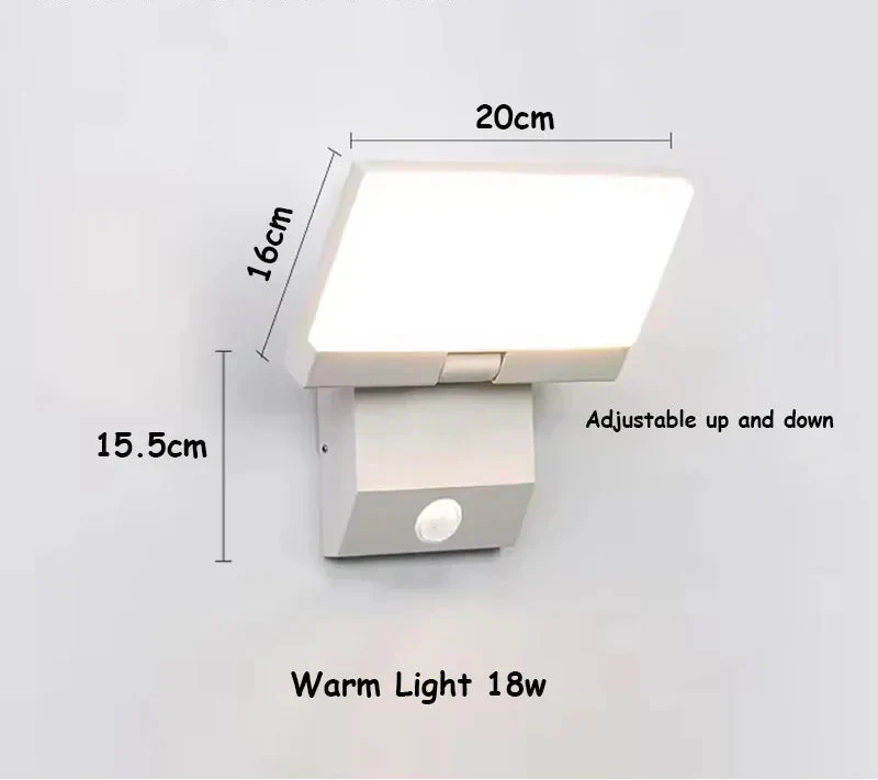 LumiFold Außenwandleuchte mit IP65-Schutzklasse und optionalem Bewegungssensor | Temsk
