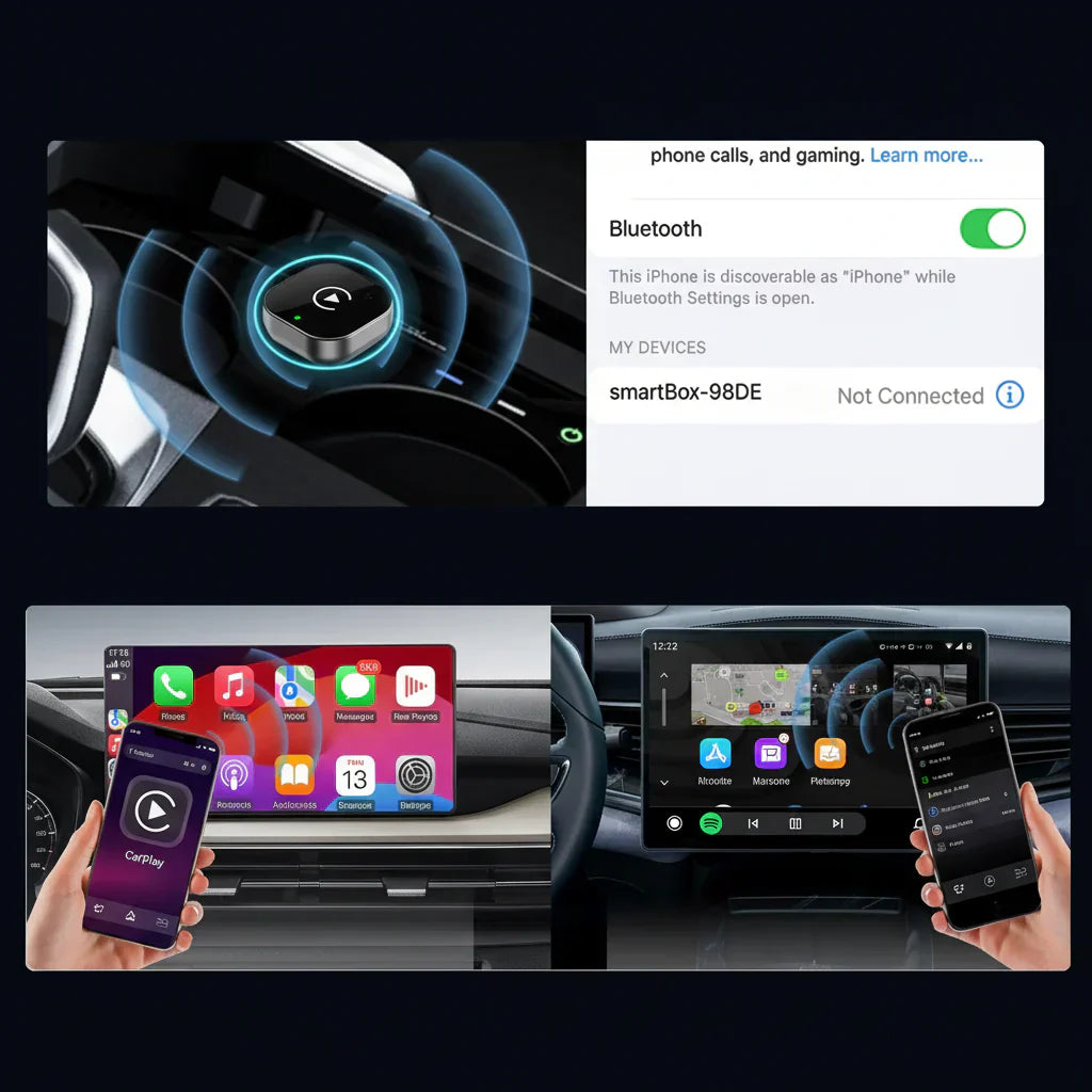 Kabelloser CarPlay- und Android Auto-Dongle für USB Plug and Play | Temsk