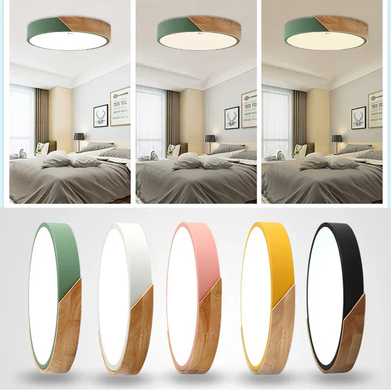 LED-Deckenleuchte mit nordischem Holzdesign für warme, moderne Atmosphäre | Temsk