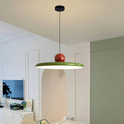 Cream Finish Nordic Saucer Pendant Light With LED Ceiling Lamp Temsk