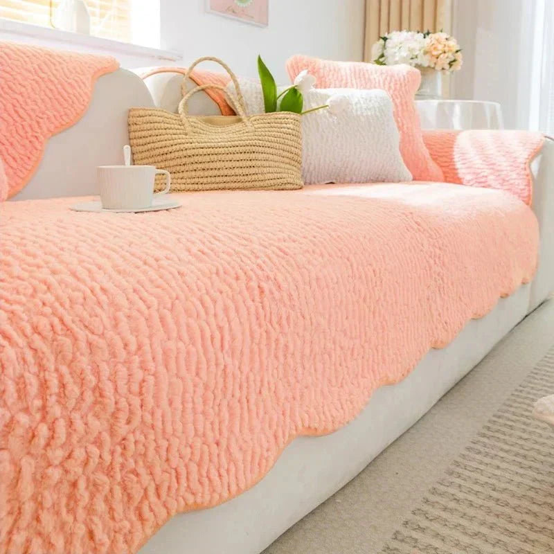 Cozy Cloud Thick Tuft Fleece Sofa Cover For Warm Winter Coziness | Temsk