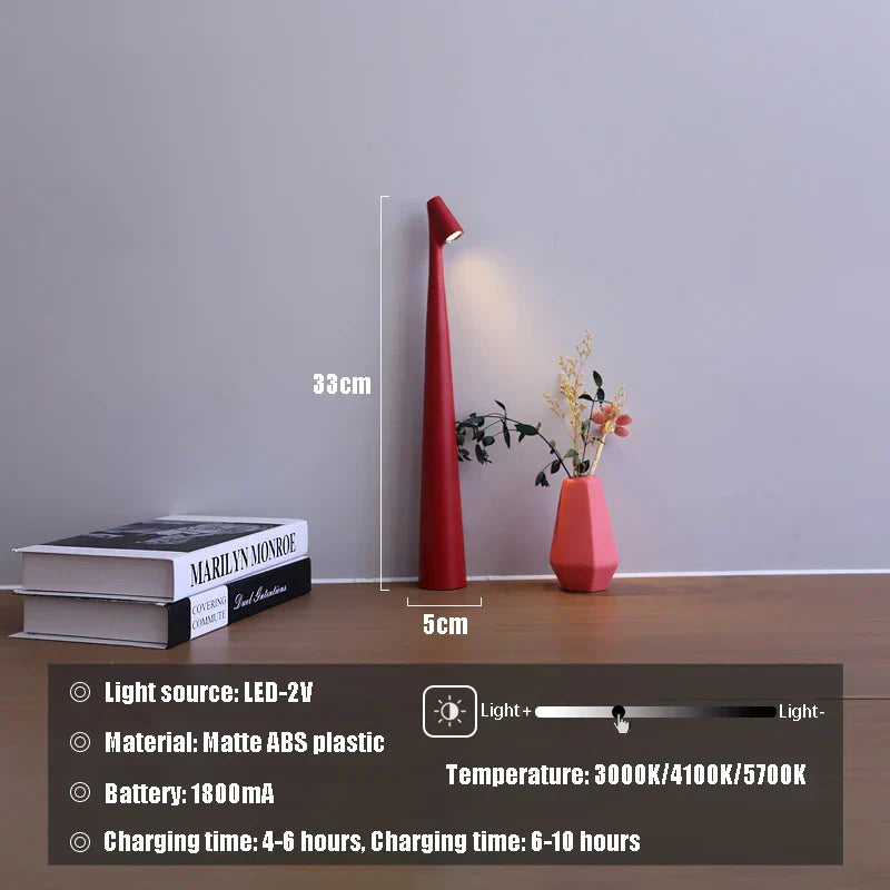 Glowora Tischlampe mit wiederaufladbarer LED und Touch-Dimmung | Temsk