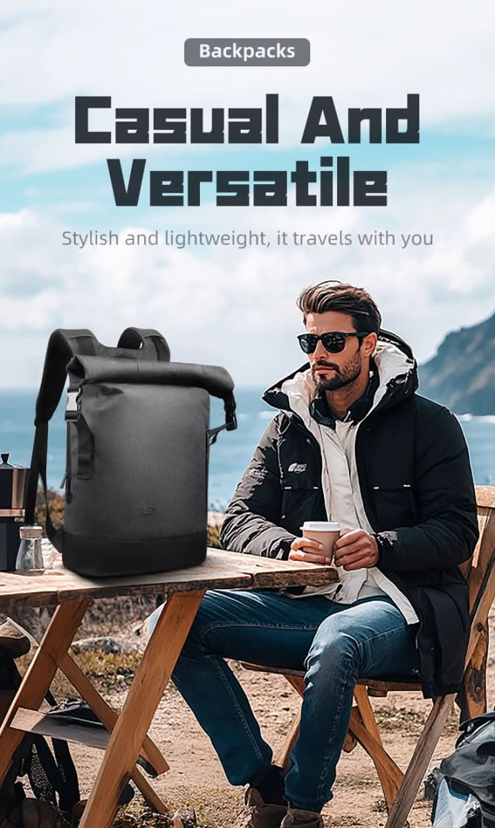 CityTrail Rolltop Backpack For Multifunctional Outdoor Use With USB Port | Temsk