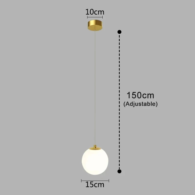 Luna Glas-Kugel-Pendelleuchte im nordisch-modernen Design | Temsk