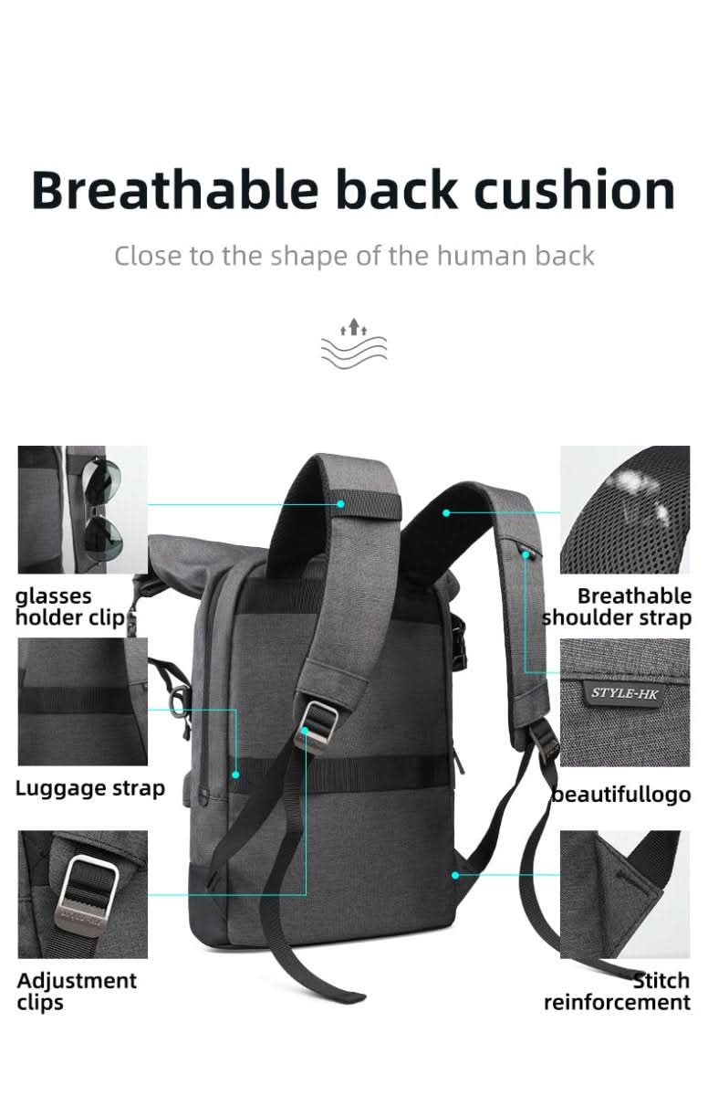 CityTrail Rolltop Backpack For Multifunctional Outdoor Use With USB Port | Temsk