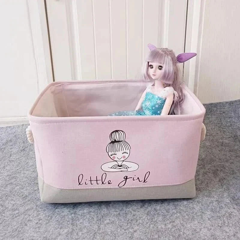 Foldable Canvas Storage Basket For Baby Toys And Clothes | Temsk