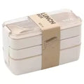 EcoStack dreistöckige Brotdose mit Weizenstroh, 900 ml Fassungsvermögen | Temsk