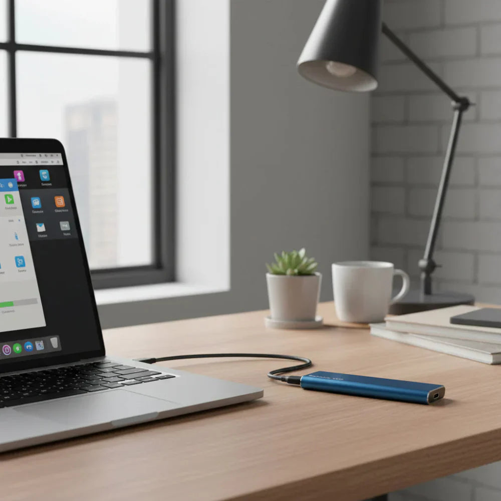 Přenosný externí SSD USB 3.2 pro rychlé ukládání a rychlé zálohy | Temsk