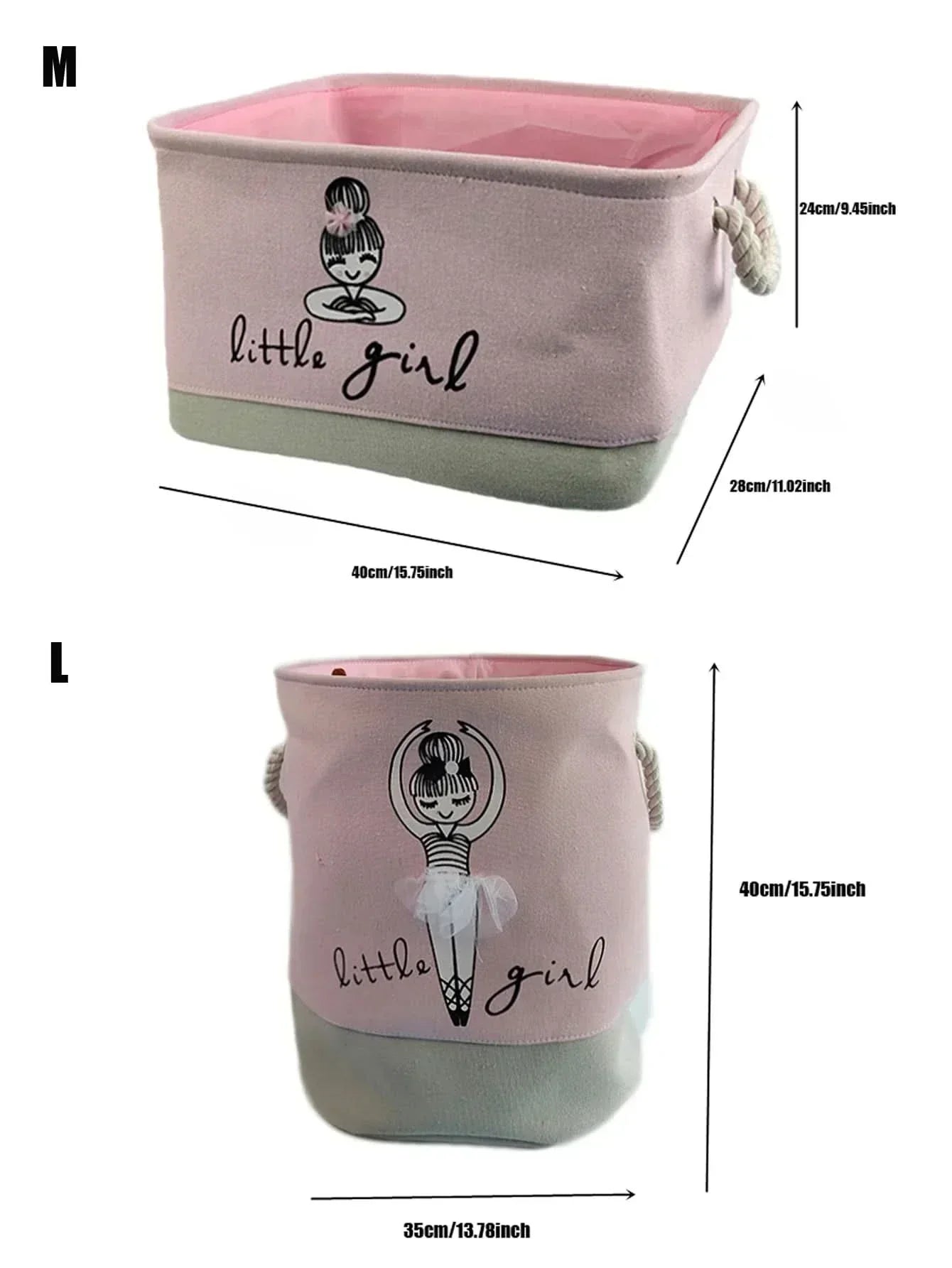 Foldable Canvas Storage Basket For Baby Toys And Clothes | Temsk