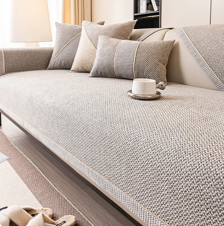 Non-Slip Cotton Linen Sofa Cover For All Seasons By TerraWeave | Temsk