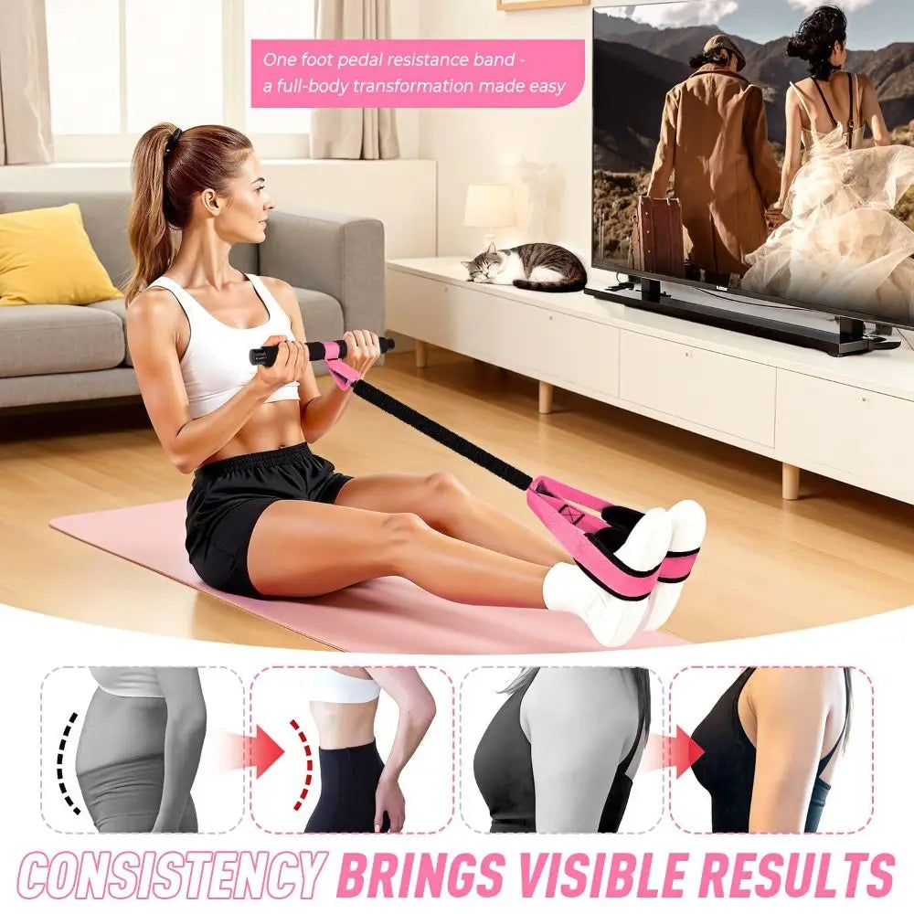 Ab Roller With Resistance Bands Core Workout Trainer For Home Use | Temsk