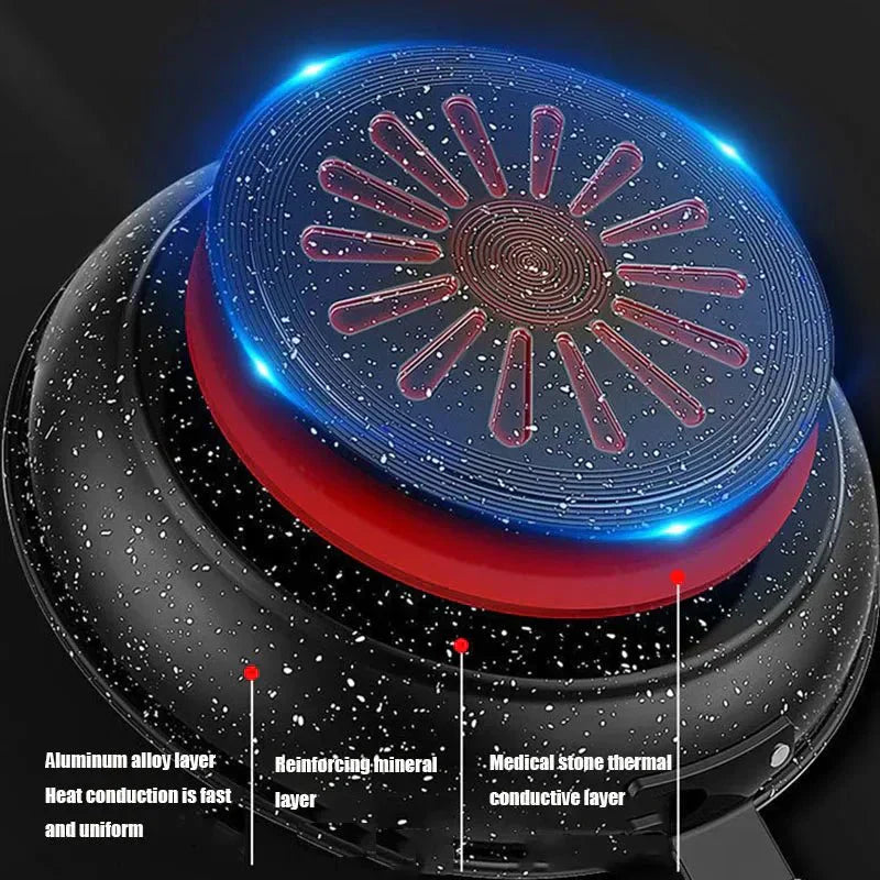 Nepřilnavá pánev NexaStone 30 cm z maifan kamene s poklicí pro plynové a indukční sporáky | Temsk