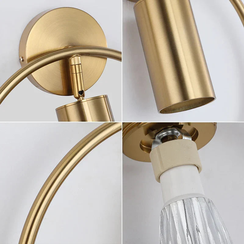 Halo Wandleuchte mit nordischen Goldakzenten im minimalistischen Stil | Temsk