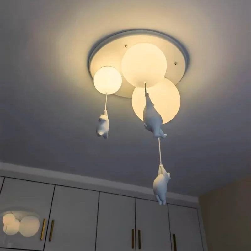 Whimsical Balloon Bear Chandelier for Kids Playroom and Nursery | Temsk