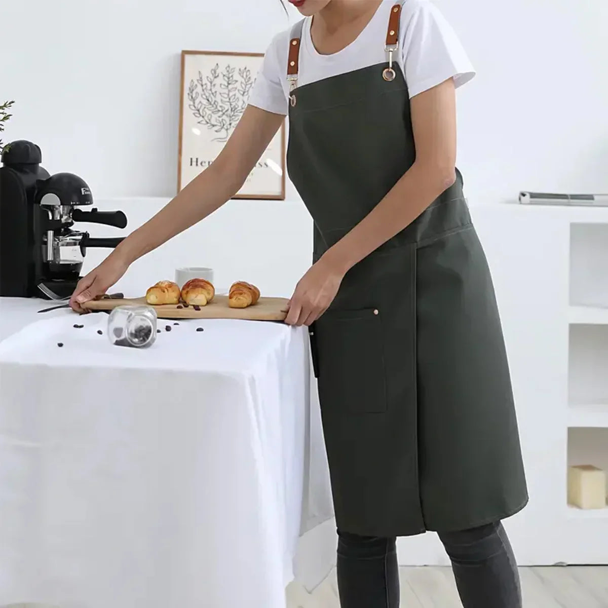 WorkEase wasserdichte Schürze mit Canvas und geteilten Rocktaschen | Temsk