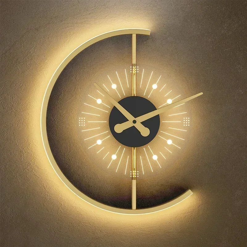 Lunaris LED Wanduhr-Wandleuchte Modernes Ambientelicht | Temsk