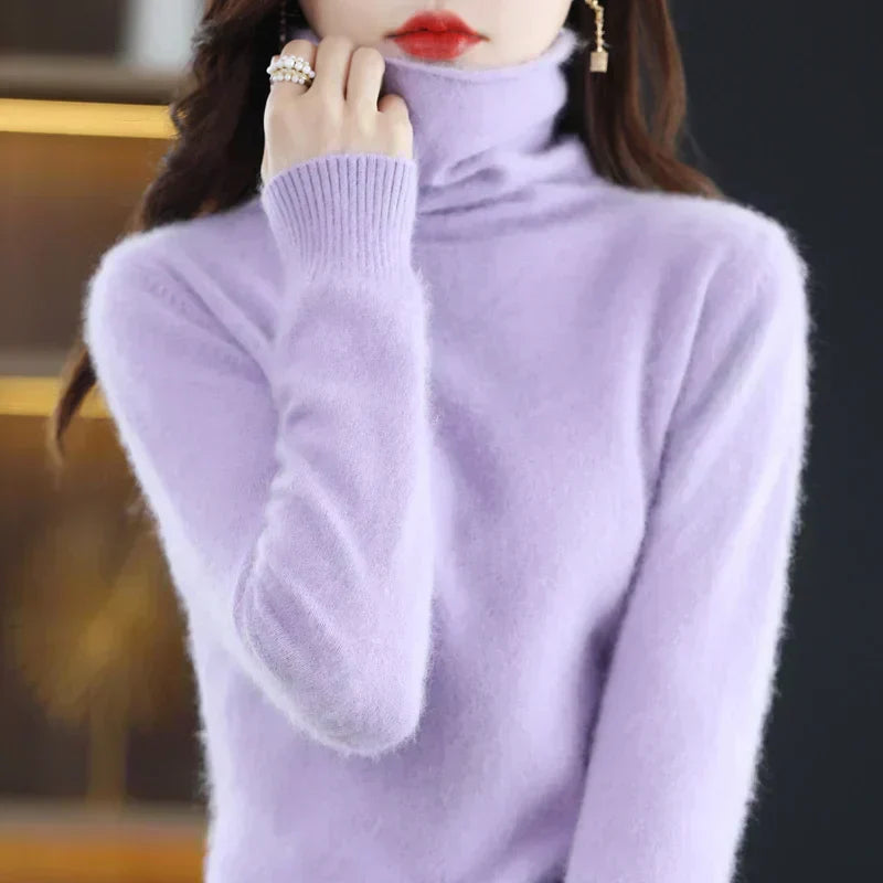 Astra Cashmere High-Neck Knit Sweater Japanese Style | Temsk