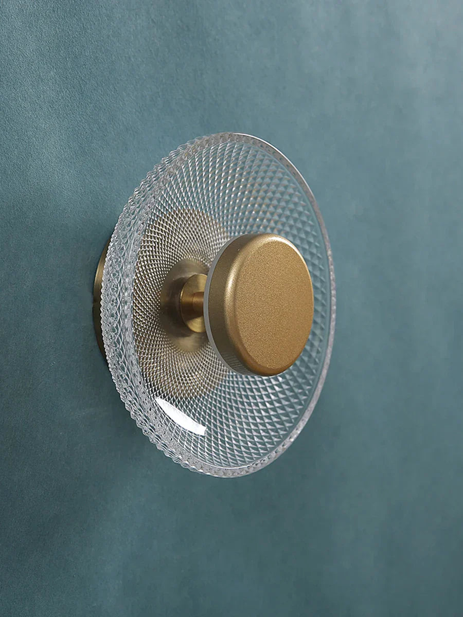 Bunte Glas-Wandlampe mit strukturiertem Scheiben-LED-Licht | Temsk