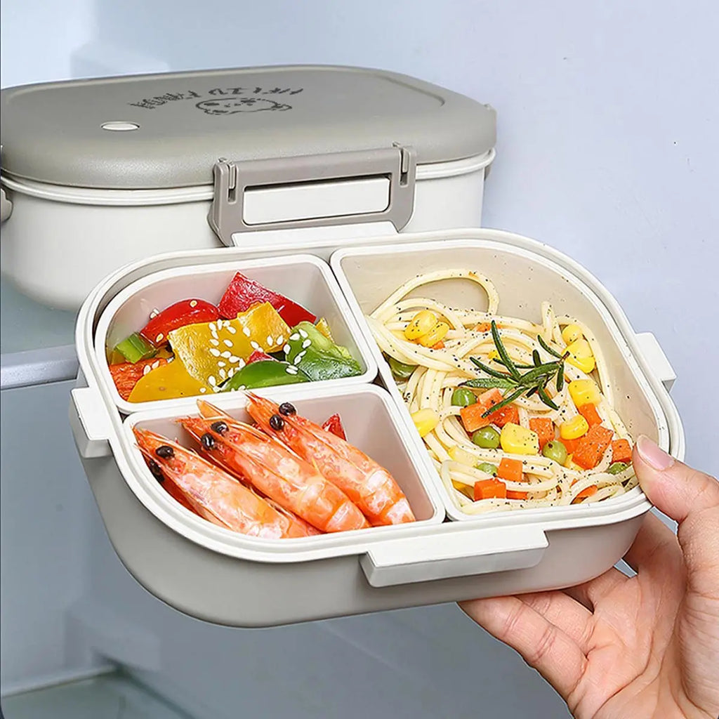 Tragbare FreshMate Bento-Box mit drei Fächern, auslaufsicher | Temsk