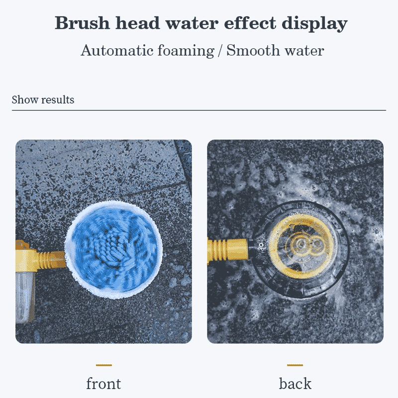 AquaFlow 360 Car Wash Set With Rotating Water Powered Brush | Temsk