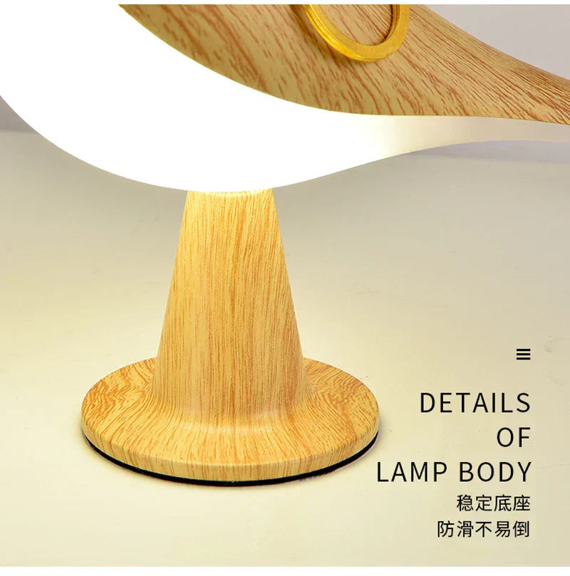Handcrafted Wooden Lamp Showcasing Colorful Birds Motif And Soft LED Light | Temsk