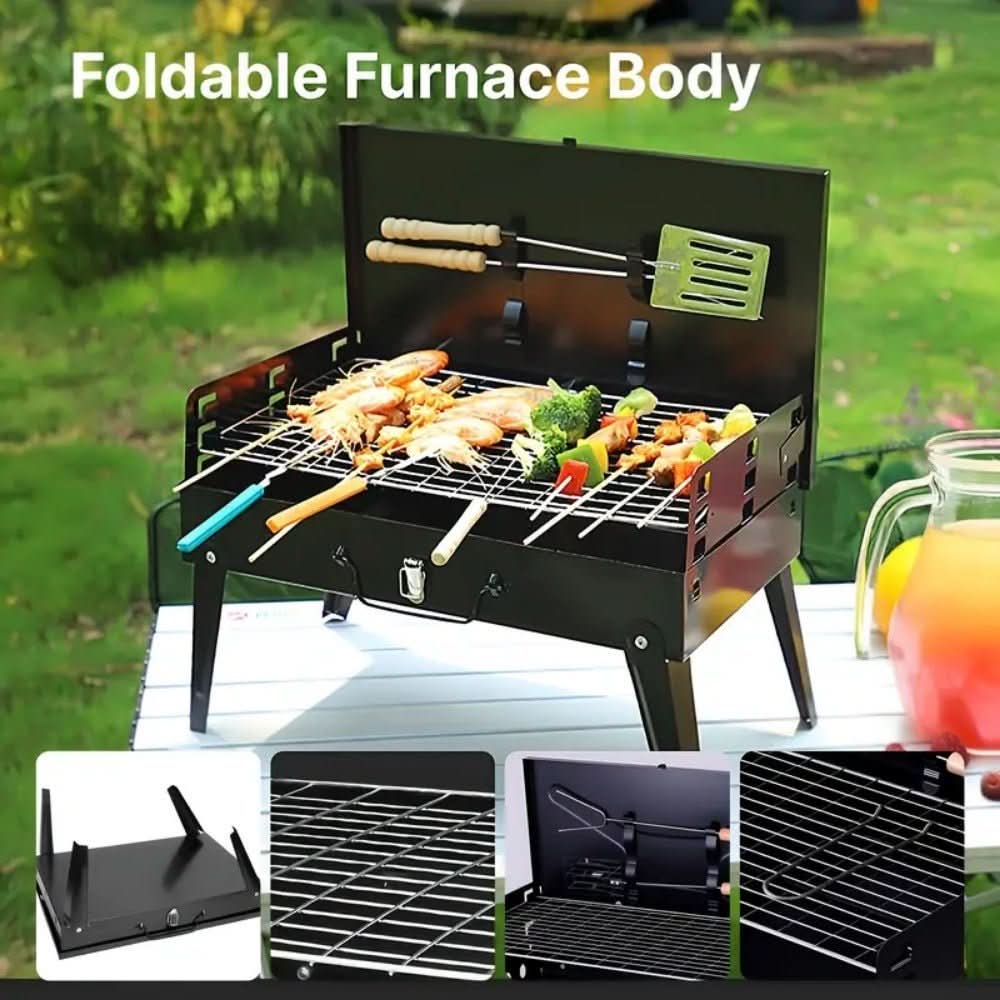 Barbecue pliable en acier TrailPeak pour camping et jardin | Temsk