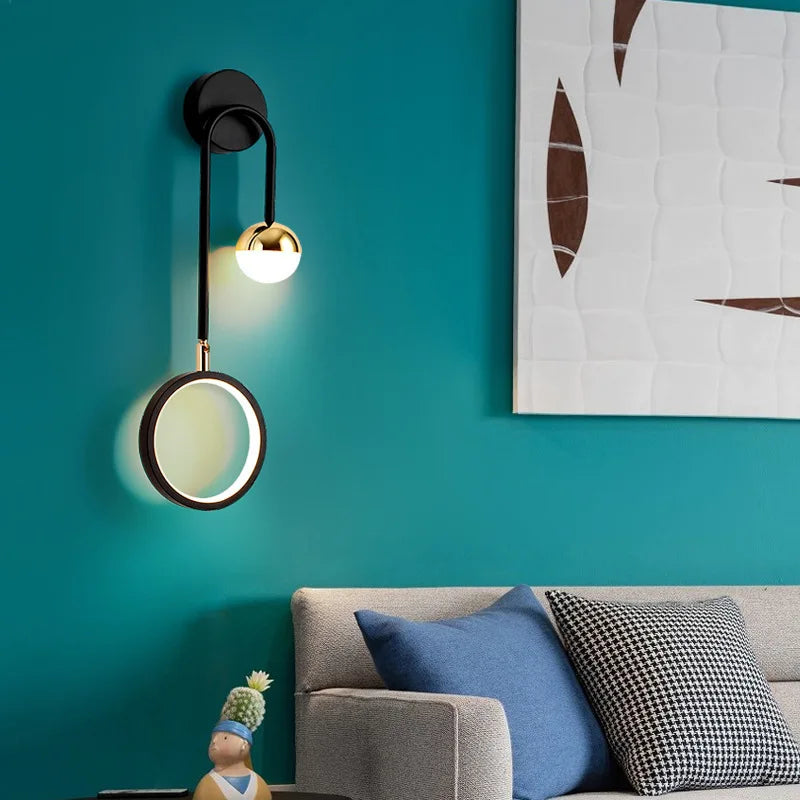 Nordic LED Stil hebt Orbis Wandleuchte mit kreisförmigem Diffusor hervor | Temsk
