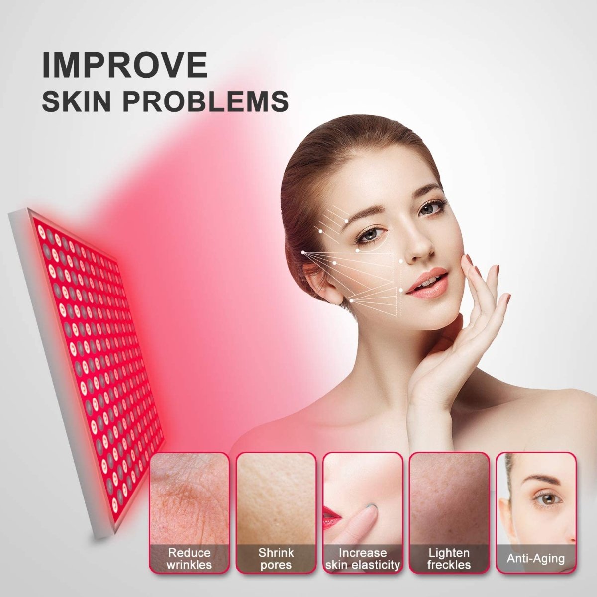 LumaGlow Infrared Light Therapy Panel for Skin Rejuvenation and Relaxation | Temsk