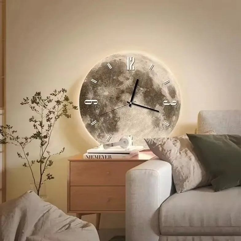 Lunar LED-Wanduhr mit dezentem Mondschein auf dem Display | Temsk