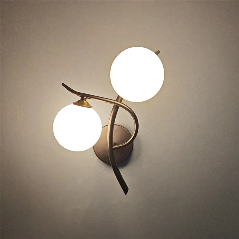 Lunara Nordische Wandleuchte mit doppeltem Kugel-LED-Design | Temsk