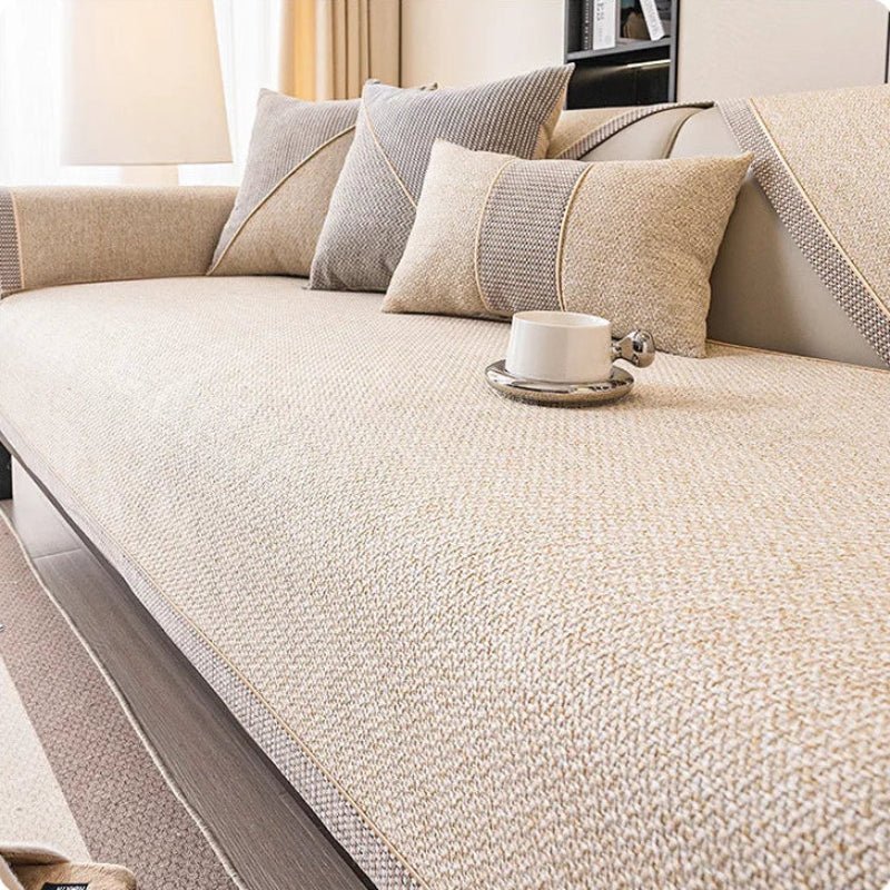 Non-Slip Cotton Linen Sofa Cover For All Seasons By TerraWeave | Temsk