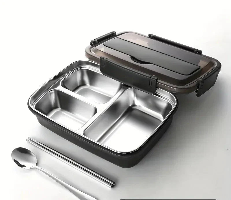 Edelstahl BentoBox auslaufsichere Lunchbox mit drei Fächern | Temsk