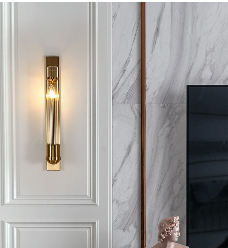 Luminor moderne LED-Wandlampe im amerikanischen Stil in goldenem Licht | Snurv | Temsk