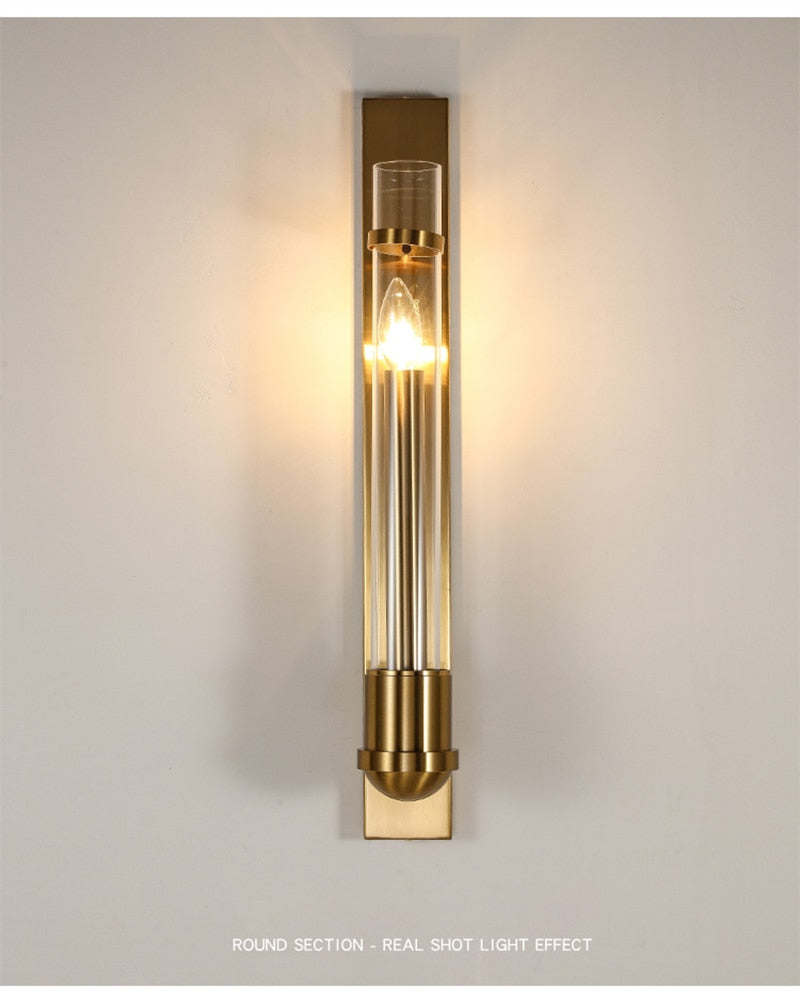Luminor moderne LED-Wandlampe im amerikanischen Stil in goldenem Licht | Snurv | Temsk